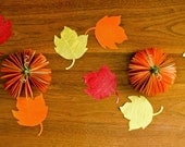 Thanksgiving Table Decoration - Set of 12 Book Page Leaves - Yellow, Red, Orange Autumn Maple Leaf Decor - Eco Friendly Fall Home Decor