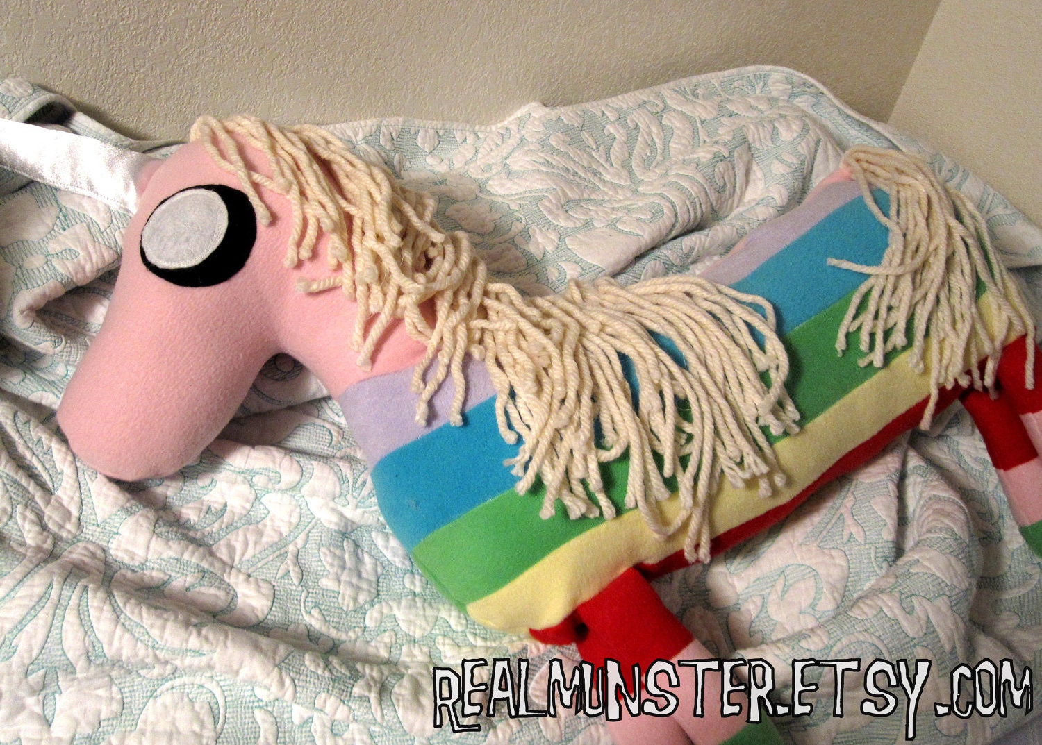 RESERVED Until The 31st - Adventure Time Lady Rainicorn Plush Pillow - OOAK
