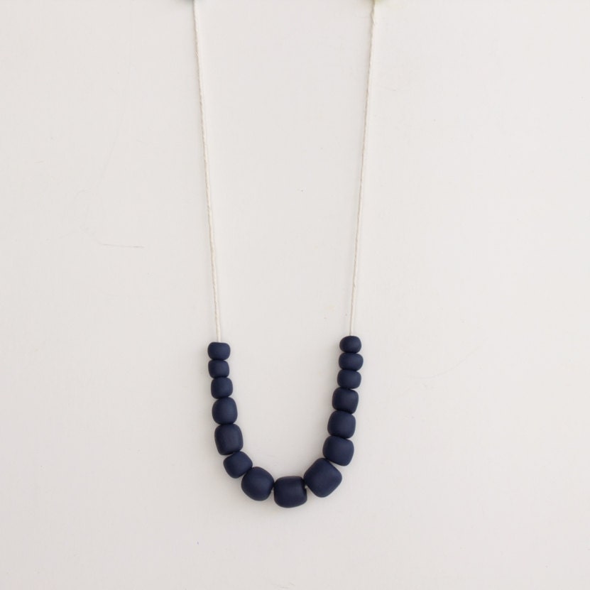 Navy pebble necklace