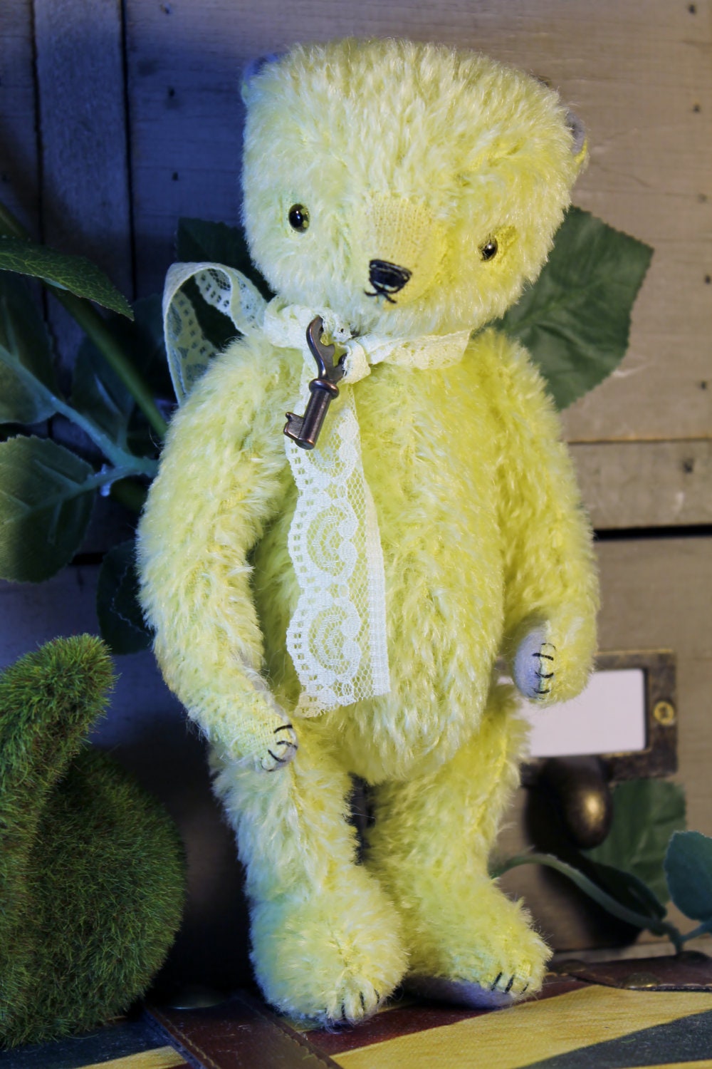 Birch a hand dyed mohair teddy bear