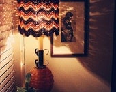 Boho Lampshade Brown Mocha Chevron Crochet Lighting Home Decor Groovy Housewares Unique Lighting