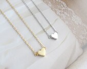 tiny heart necklace in gold / silver