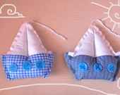 2 Boat decoration/nursery decor, soft cotton,children,baby boy, baby room, summer,handmade in Italy