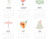 2013 Calendar  ON SALE -  4x6 desk calendar - for work home school - wall calendar - pretty flowers - watercolor