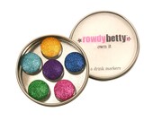 Drink marker or magnet set - glitter dots