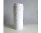Mid Century Modern Vase - Op Art - White Bisque Porcelain - Royal Bavaria, KPM Germany - Mad Men, 1960's, Home Decor, Winter Snow - mungoandmidge
