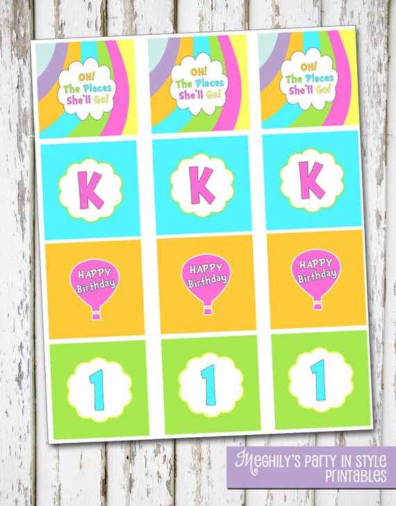 Oh The Places You'll Go - Birthday/Baby Shower/Graduation Cupcake Toppers Il_570xn