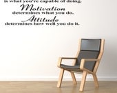Attitude Ability - Vinyl Wall Quote Art Decal Sticker Inspirational Wall Lettering Home Decor Words (45)