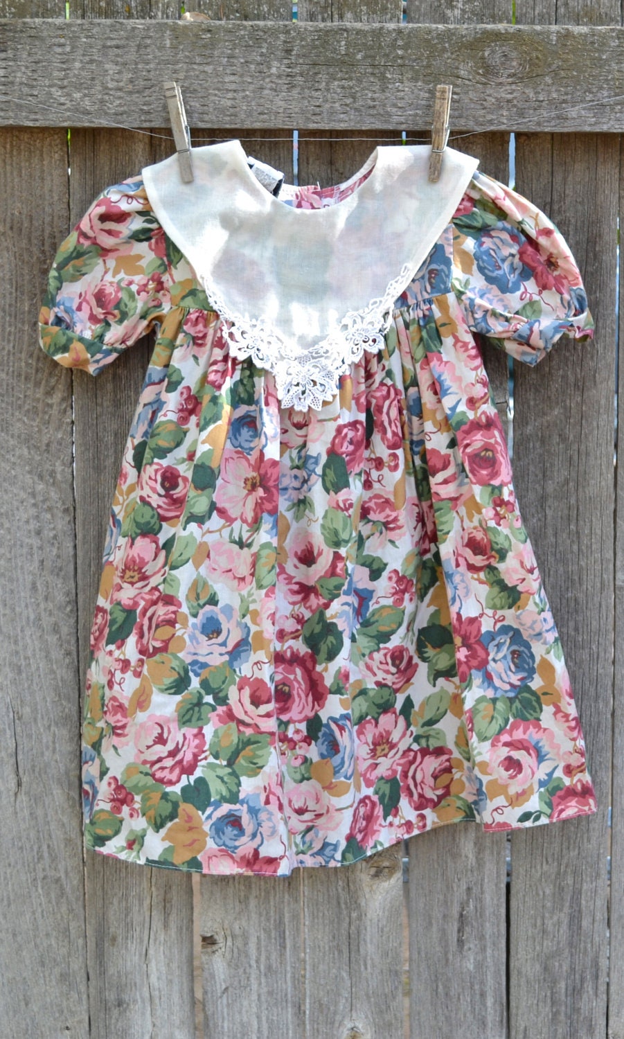 Vintage Girls Dress Floral Size Girls 5 to 6