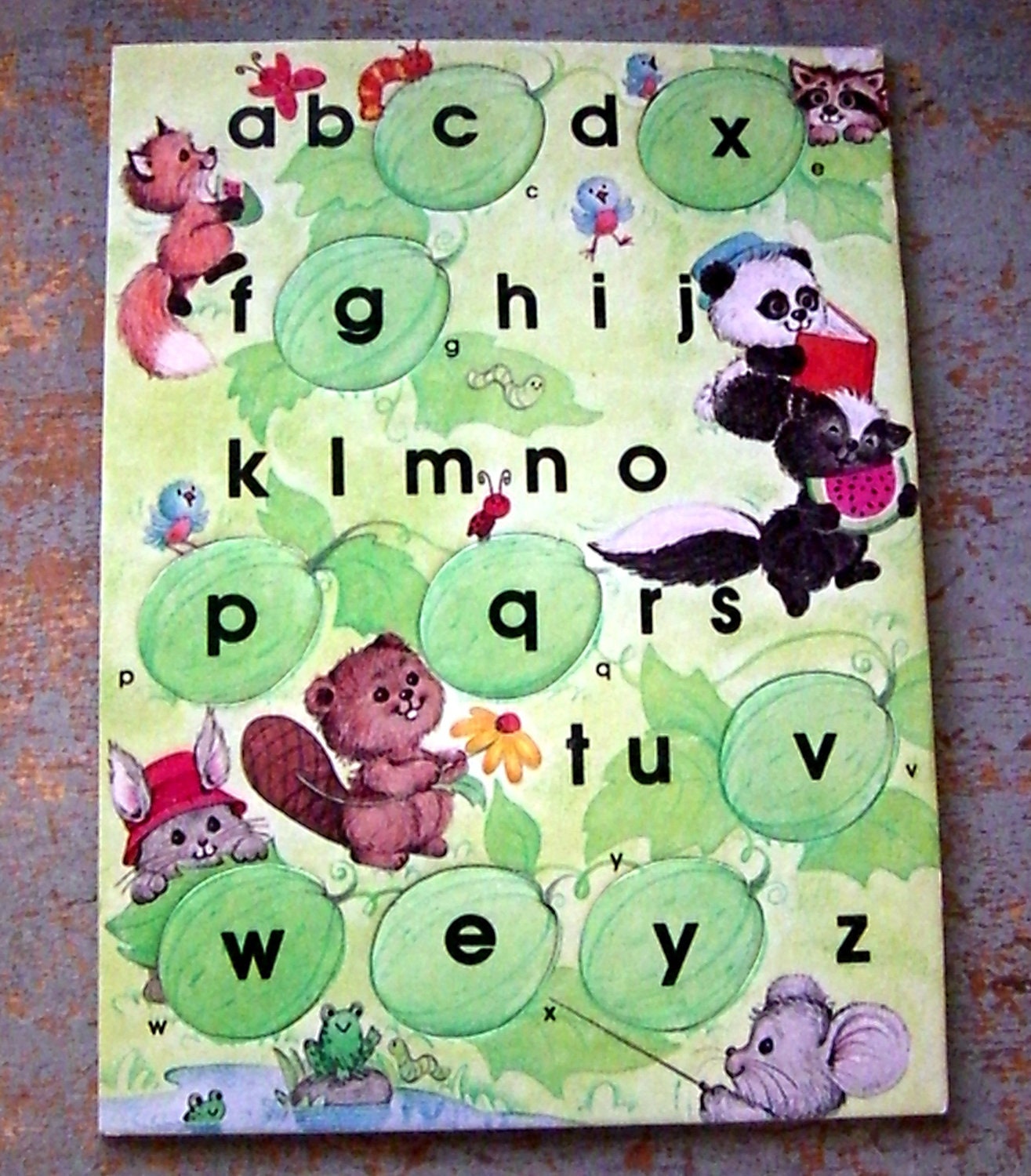 Vintage Puzzle, Animals & ABC  Puzzle, Pumpkins, Children, Toy