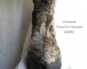 Reserved listing for Candice - Partial Payment  5 - Black Faux Fur Hooves - Custom Made Boots to Order