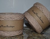 Pure Wool Ribbon Yarn Reclaimed Yarn Recycled Yarn Camel Beige - 222 yards