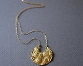 Moon Necklace // Long Gold Necklace // Gold Pendant Necklace with Crescent Pendant by Mica - Clara