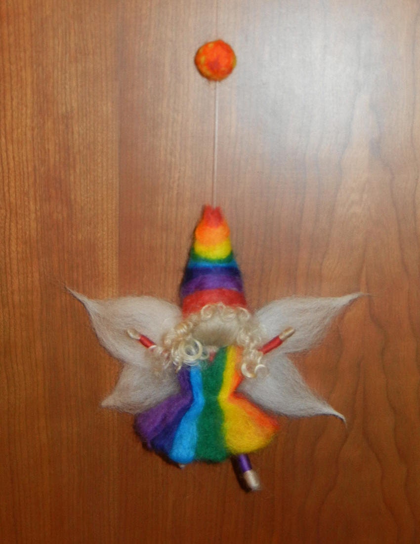 Rainbow Fairy - needle felted waldorf style  Item 1-1023