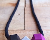 Chunky Rope Necklace - Purple Granite