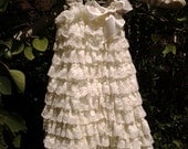 Flower Girl Dress - Baptism Dresses- Ivory Petti Lace Romper Dress, Petti Romper, Lace Petti Romper
