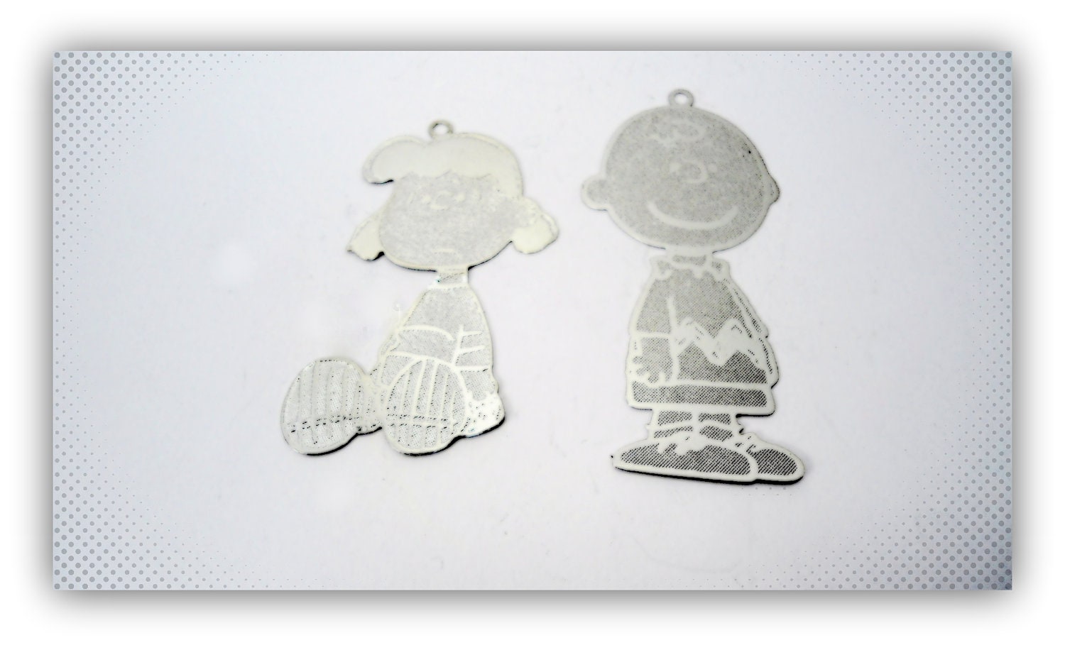 hardbeadsupplies, 2pcs, Charlie Brown & Lucy, silver charms, H00058