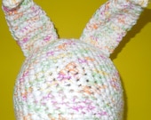 snow & pastel bunny ears hat (teen/adult size)