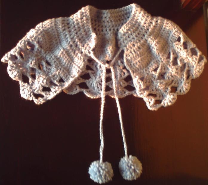 Crochet Capelet / Wrap / Scarf - Light Blue - Romantic Lace Shawl Sale
