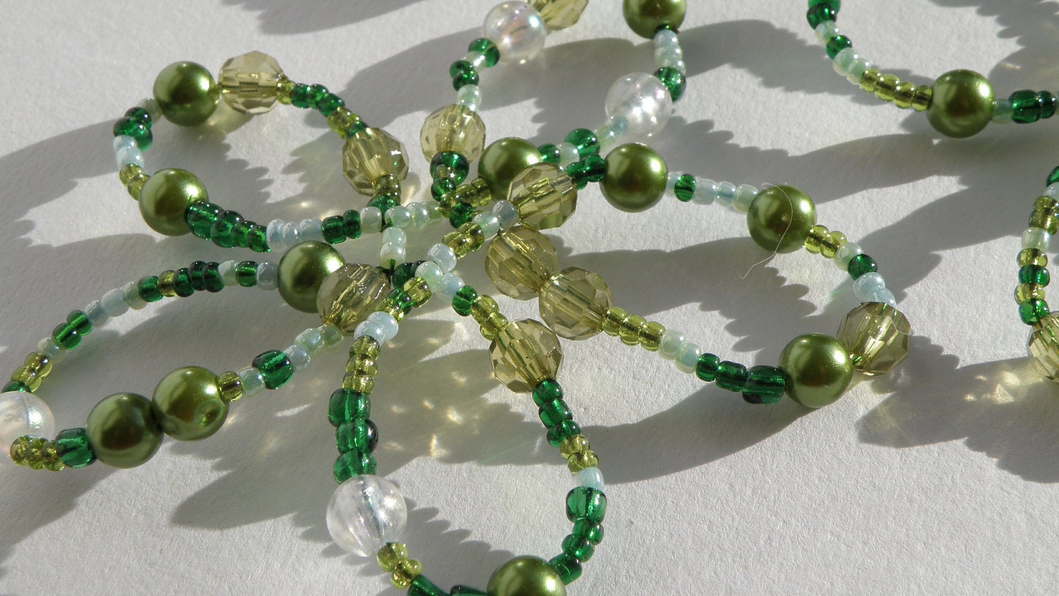 3 Handcrafted Spring Green Flower Decorations