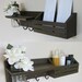 Shabby Chic Nautical Beach Cottage Flower Vase Key ring LARGE Mail holder Organizer Shelf Coat Towel Hat Rack Hanger Hooks Dried Leaf Brown