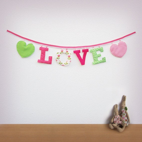 Handmade 'LOVE' Fabric Garland Il_570xn