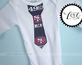Tie 49ers NFL Football Onesie - Baby Football Onesie - Boy Tie NFL Onesie - NFC - All Teams - All Sizes, Onesie or T-Shirt - Made to Order