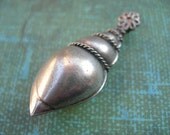 Silver Conch Shell Charm Pendant Spiral Tibet Himalayas ETHNIC ELEMENTS