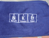 Chemistry BiKEr Scarf Navy Blue Science Geek Embroidery Nerd Geek Made to Order