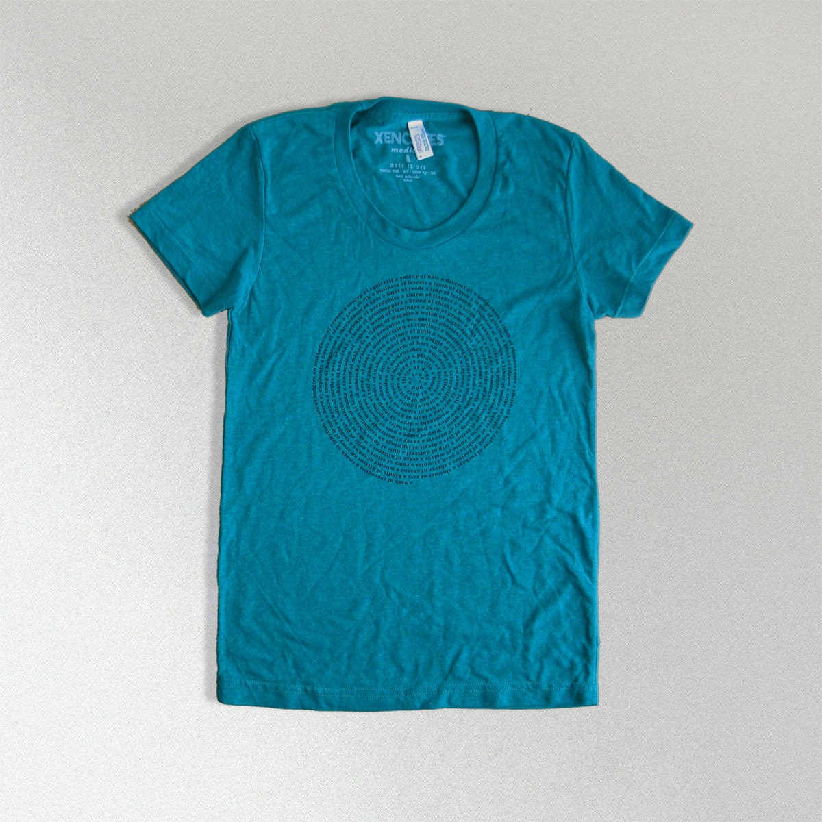 Womens T shirt - Medium - heather blue Amerian Apparel tshirt - Animal Collective Nouns top, womens tshirt, woman clothing, typography