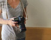 Camera Strap // Veg Tanned Leather and Waxed Canvas