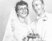 Custom Bridal Pencil Portrait from Photo - Two Subjects, 11x14