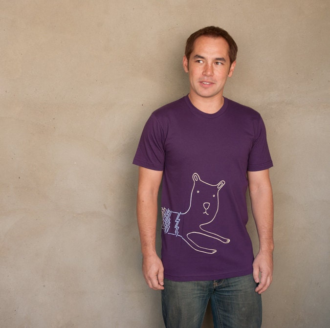 BEAR / GOAT SPLIT Men's T-shirt - hand printed t-shirt