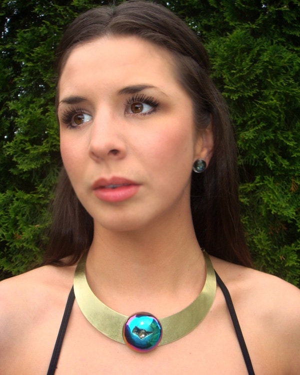 Huge One of a Kind Rainbow Titanium Necklace