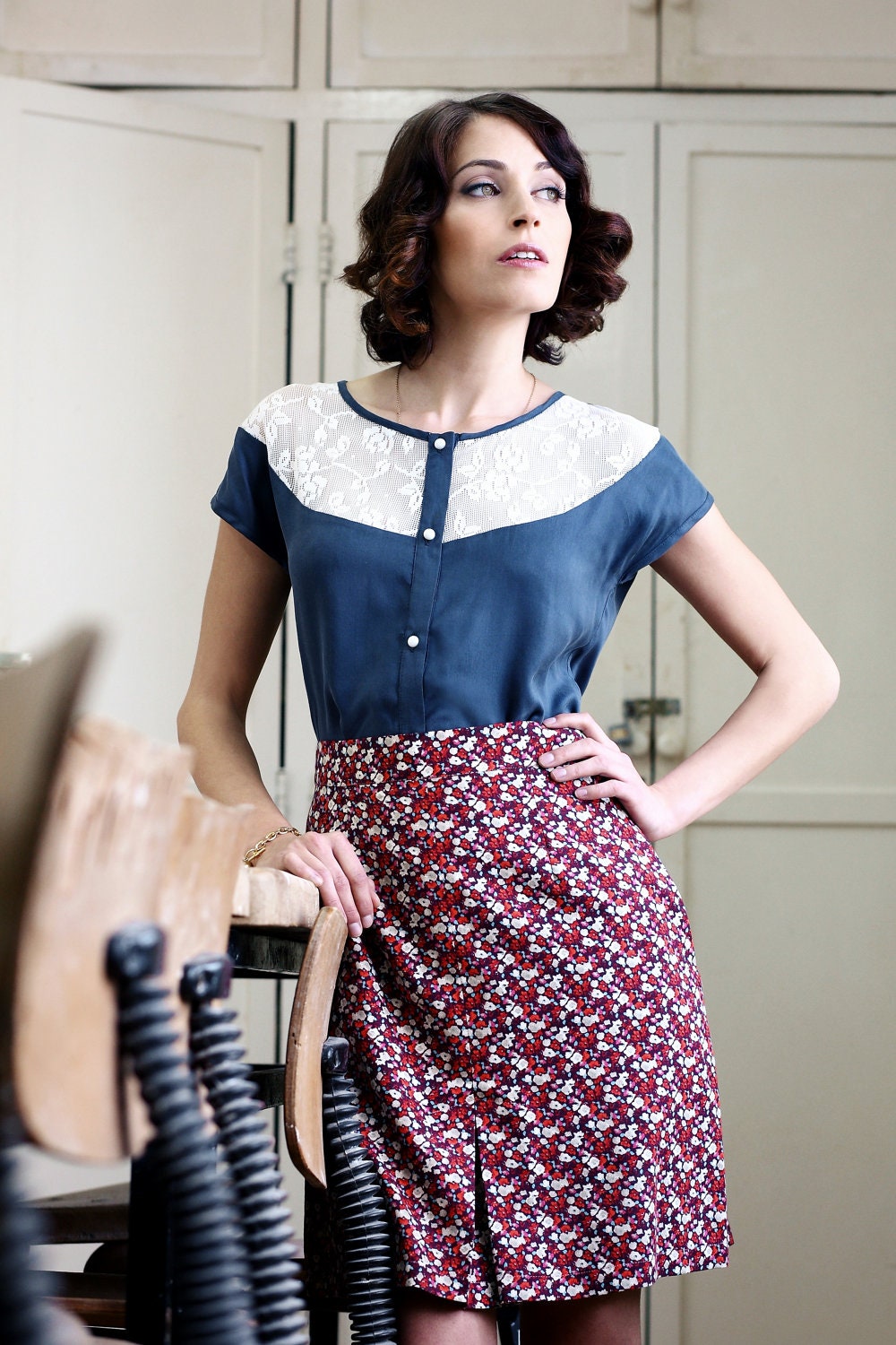 Mother's day Sale, Floral skirt, Mini skirt, Womens skirt, High waist skirt, A line skirt, Classic skirt, ON SALE
