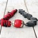 Necklace - Black Onyx and Red Coral Eccentric Necklace
