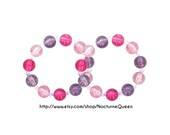 Glitter Pink Purple Swarovski Crystal Stretch Bracelets