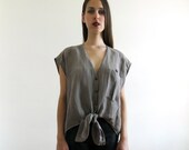 SALE Eshe Blouse - Mauve Smoke Silk/Linen