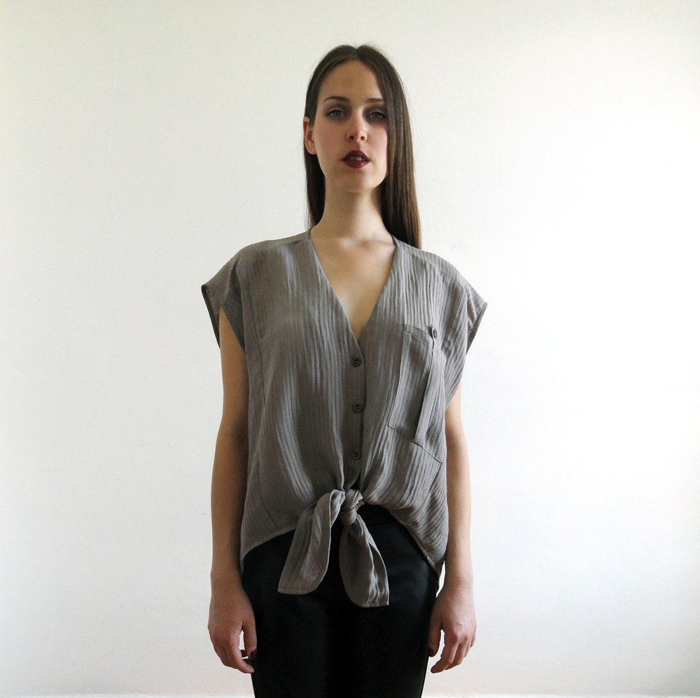 SALE Eshe Blouse - Mauve Smoke Silk/Linen
