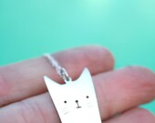 hello kitty pendant cat necklace sterling silver cat cartoon jewelry anime inspired