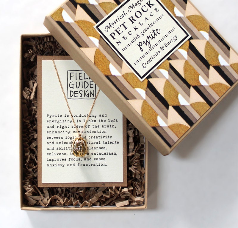 Pyrite Pet Rock Necklace for Creativity and Energy