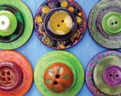 8x10 "Buttons Art Print", Wall Art Print, Decor, Colorful Abstract Art buttons - Mixed media by Lespetitsbuttons