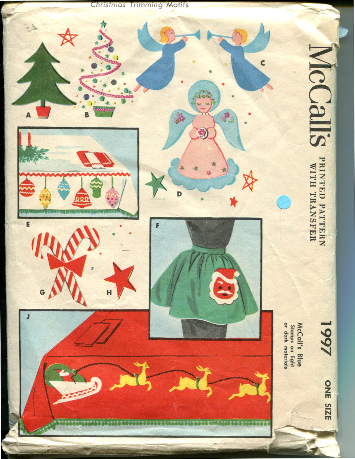 McCalls 1997 1950s Christmas Applique Pattern Home by retromonkeys
