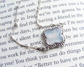 Mother of Pearl Clover Bracelet. Sterling Silver Satellite Chain. Bridesmaid Gift. Simple Modern Jewelry