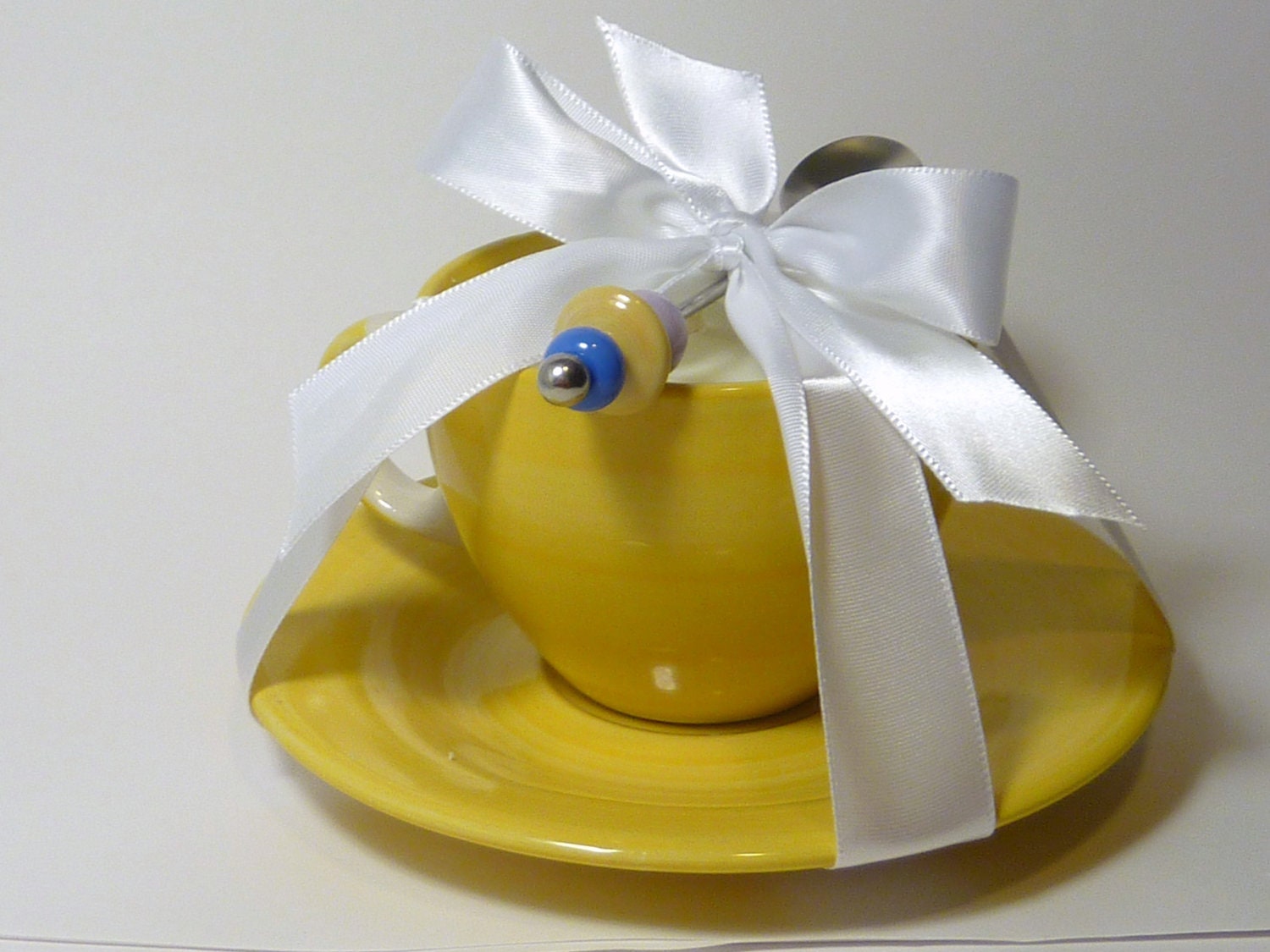 Lavender Soy Massage Candle Gift Set . Lampwork Spoon . Lavender Scent