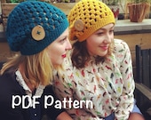 PATTERN:  Decatur Street Hat, easy crochet PDF, slouch beanie, adult, teen, fall winter autumn, InStAnT DoWnLoad, Permission to Sell