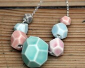 faceted stone necklace, 7 stones