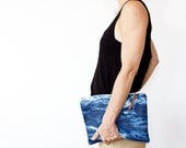 large zippered pouch, reverse tie dye