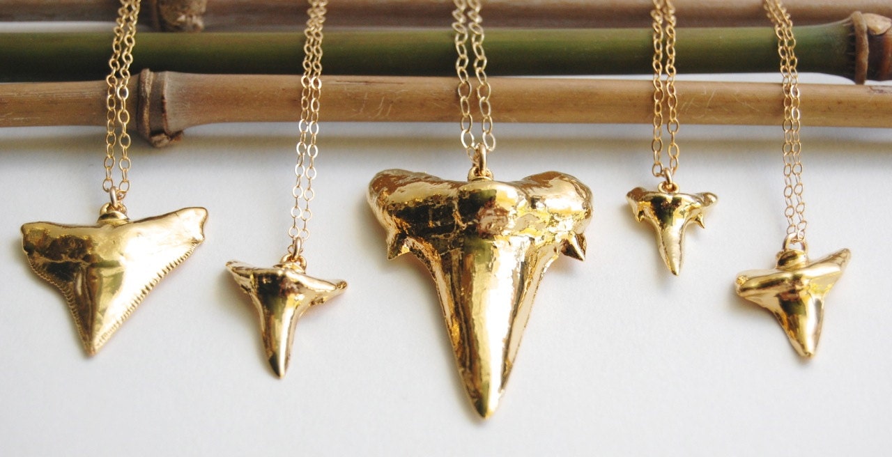 Mano Kane necklace - large, long, gold dipped shark tooth necklace, Large gold shark tooth necklace, modern necklace, maui, hawaii