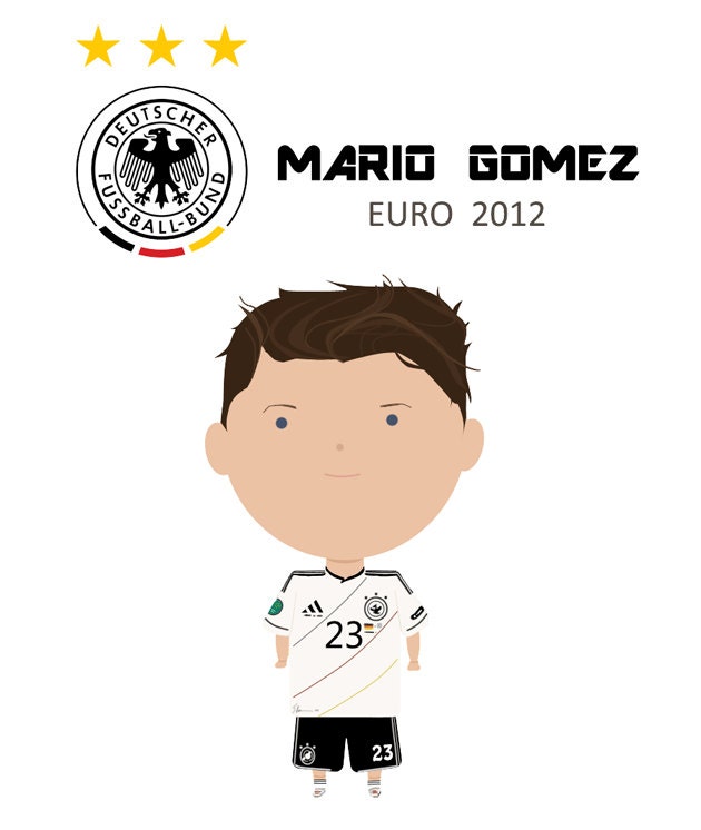 Mario Gomez, 4x6" Euro 2012 Card